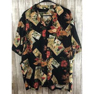 VTG Kalaheo Mens Hawaiian 2XL Shirt W/ Golf Floral Theme Made In Hawaii